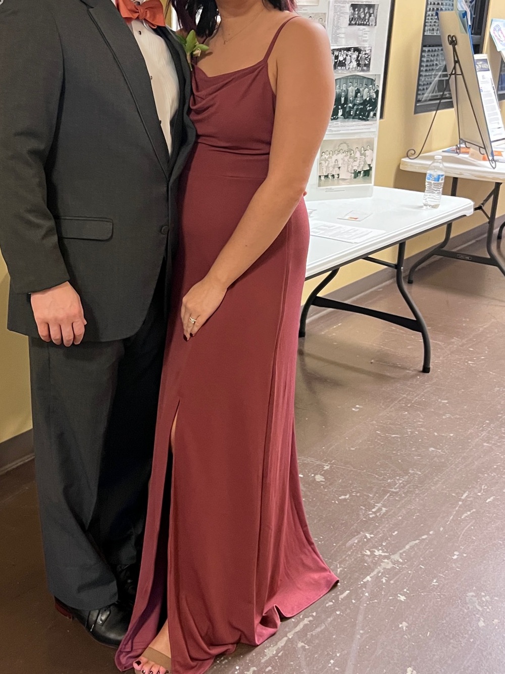 Birdy Grey Sleeveless Cowl Maxi Dress in Burgundy